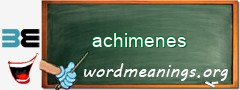 WordMeaning blackboard for achimenes